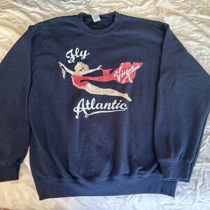 Princess Diana Virgin Atlantic Crewneck Sweatshirt, Navy, Medium